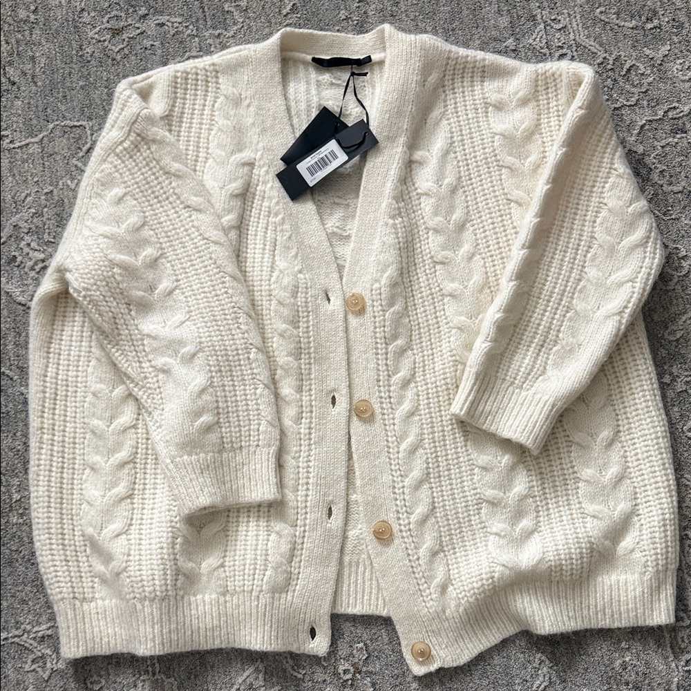 Jenni Kayne Ivory Cable Cocoon Cardigan